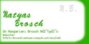 matyas brosch business card